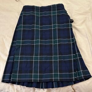 Vintage Navy Plaid A-Line Wrap Skirt